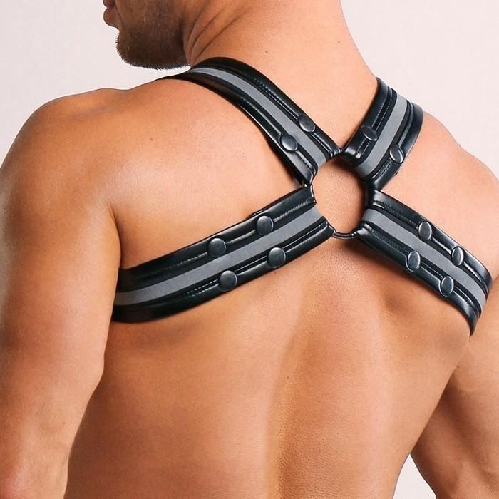 男性用ハーネス メンズ レザー風 フェイクレザー ボンテージ コスプレ ステージ パーティ Gogo 衣装 Maskulo マスクロ(ma-ac33)_8