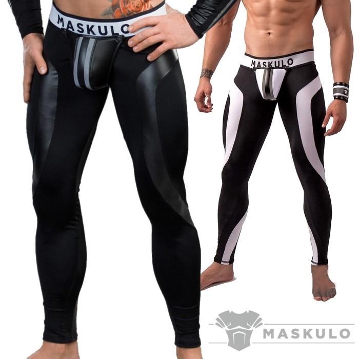 男性用レギンス レザー風レギンス メンズ フェイクレザー タイツ インナー アンダー ロングスパッツ メンズタイツ ボンテージ Maskulo マスクロ｜mensrunway