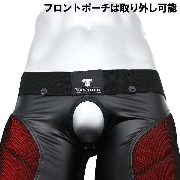 男性用ボクサーパンツ ジッパー メンズ レザー風 フェイクレザー