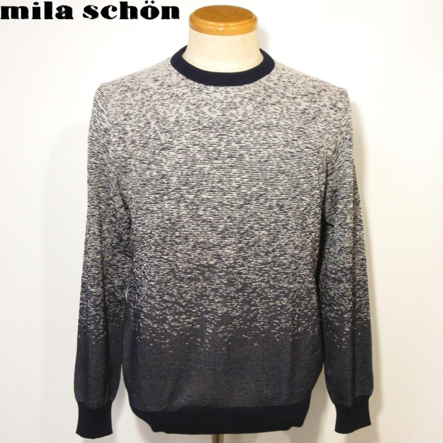 mila schon ミラショーン SSグラデーションセーター グレー×ネイビー 
