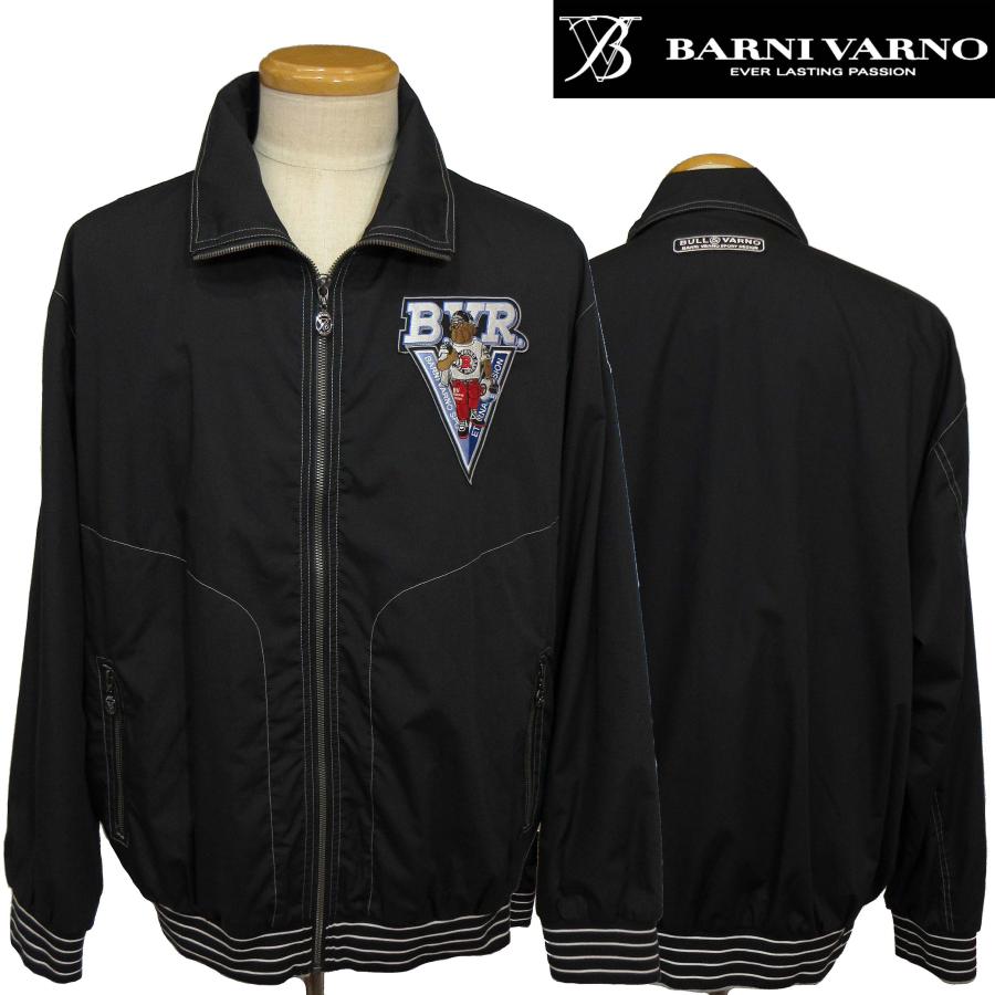 BARNI VARNO（バーニヴァーノ） シャカシャカ生地ブルゾン 黒3L 