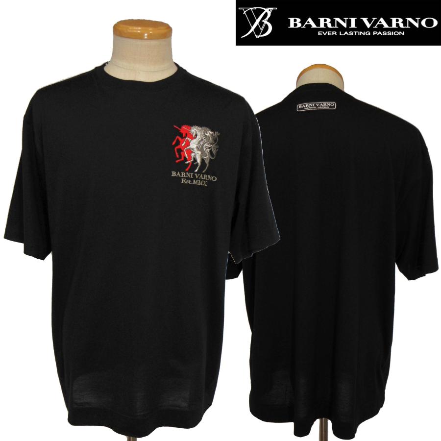 BARNI VARNO（バーニヴァーノ） 半袖Tシャツ 黒LL PTH5522 BARNI 