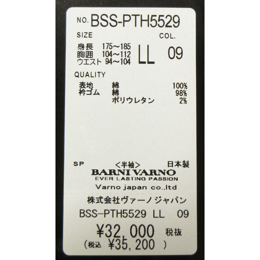BARNI VARNO（バーニヴァーノ） 半袖Tシャツ 黒LL PTH5529 BARNI