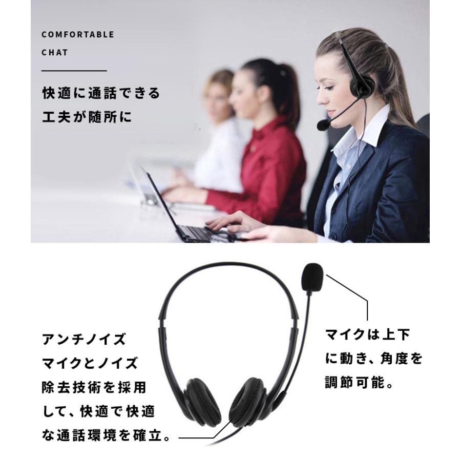 ヘッドセット Usb マイク Pc ヘッドホン 両耳 有線 通話 会議 Mac 売り込み ハンズフリー Line Skype 軽量 リモコン付き Zoom Windows