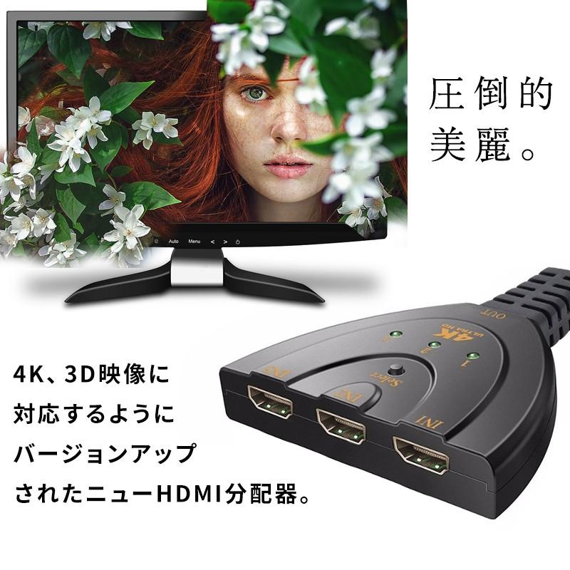 Hdmi切替器 セレクター Hdmi 分配器 スイッチ 3入力1出力 Hdmi 4k対応 3d フルhd Hddレコーダー Pc Ps3 Ps4 Xbox対応 Wonder Labo 通販 Paypayモール
