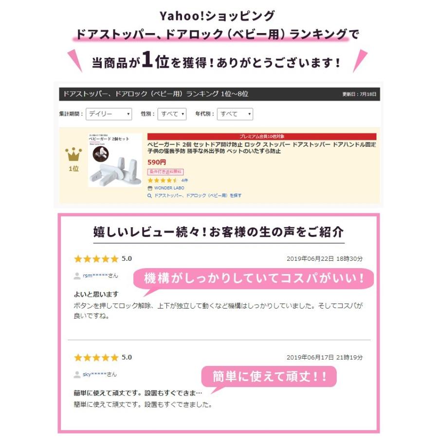 ベビーガード 2個セット ドア開け防止 ロック ドアノブ ストッパー ドアストッパー ドアハンドル固定 子供の怪我予防 勝手な外出予防 いたずら防止 ペットグッズ 01 08 0080 Wonder Labo 通販 Yahoo ショッピング