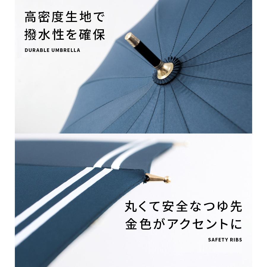 ダークブルー 装飾付き 長傘 晴雨兼用 SETUP7】UVペールバイカラー長傘 晴雨兼用 58cm NT[品番