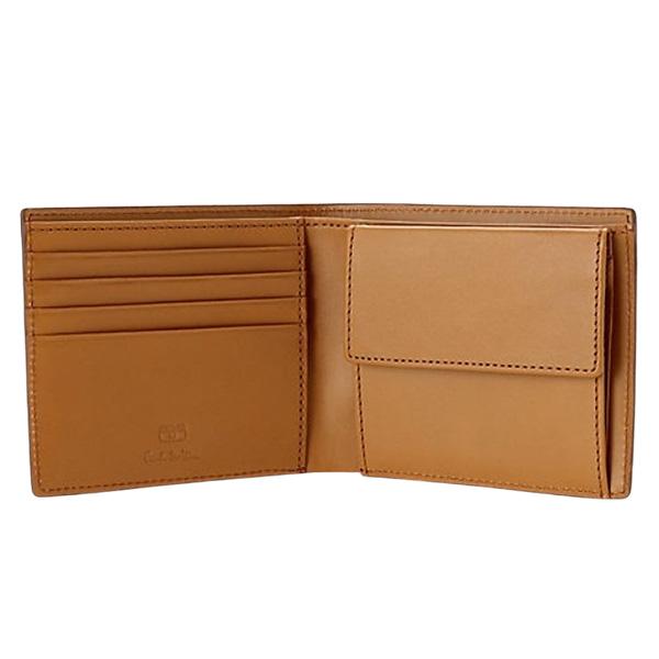 【未使用品】ポールスミス ベジタンストライプ 二つ折り財布 ブラック Paul Smith（ポール・スミス） 財布 メンズ 2つ折り財布 ベジタン