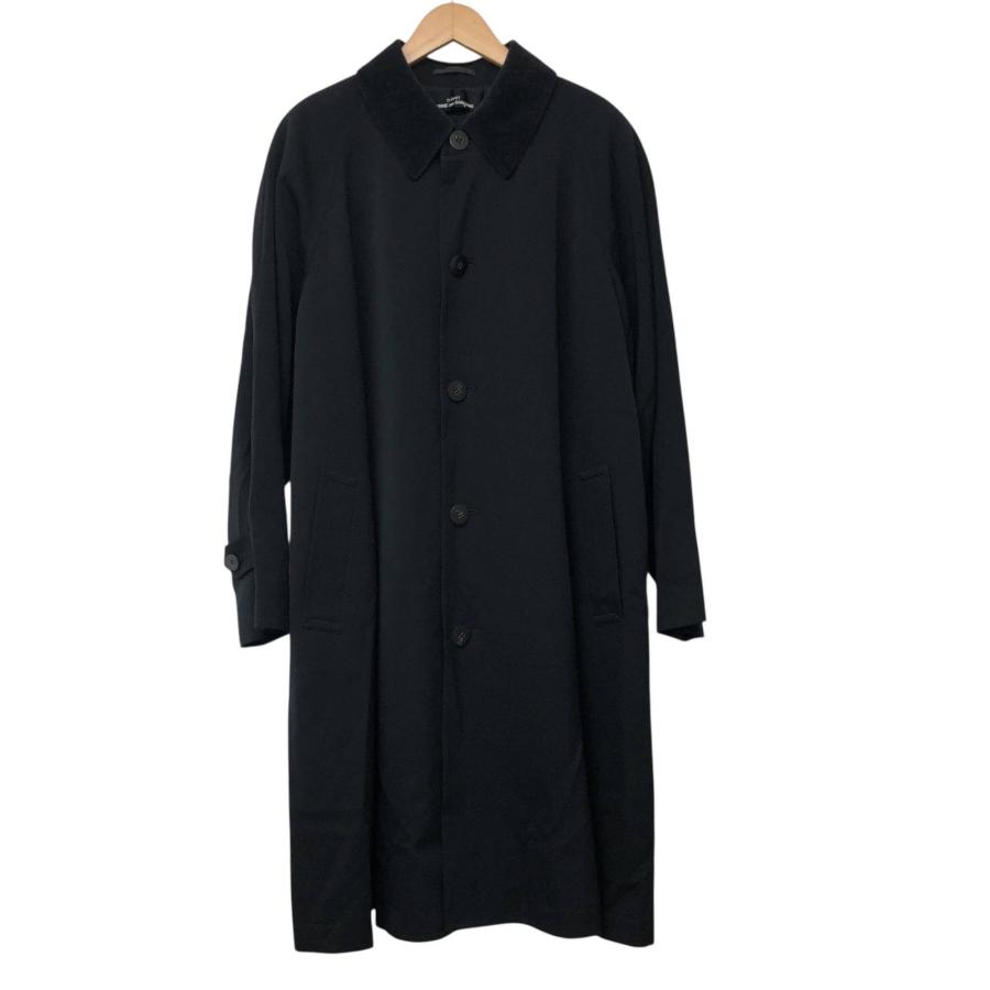 80s AD1988 ARCHIVE リバーシブルチェックステンカラーコート 黒 tricot COMME des GARCONS/コムデギャルソン/AD1988/80S/ベロアカラー