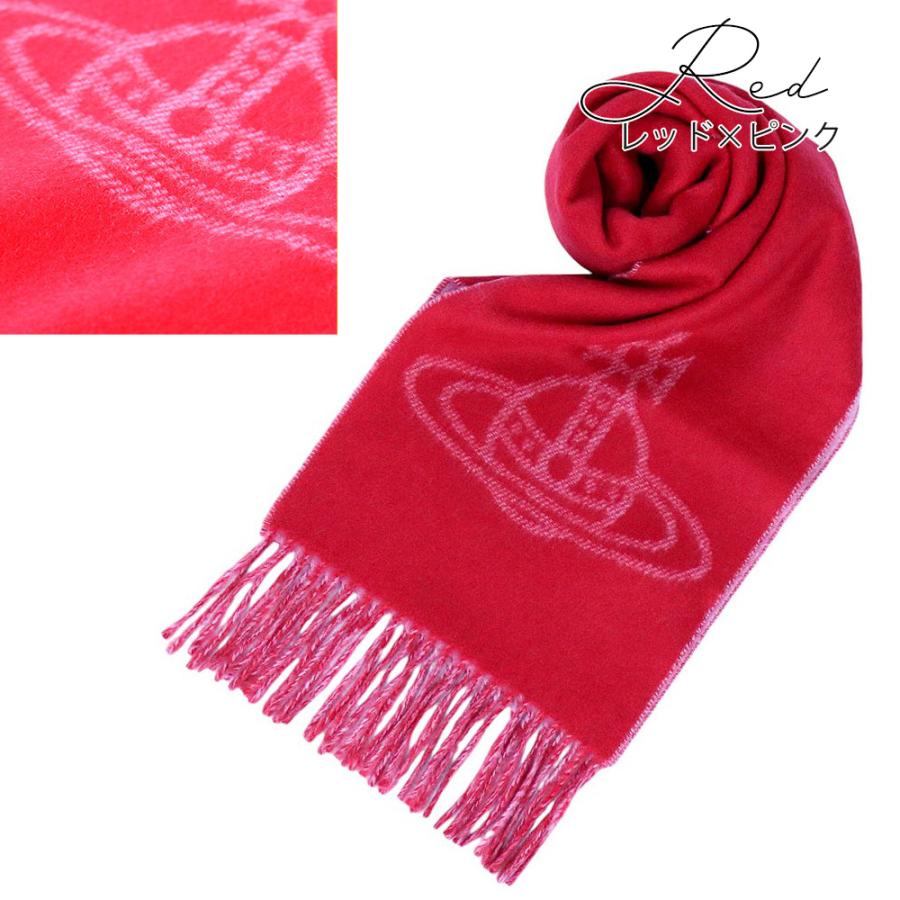 ヴィヴィアンウエストウッド ウール マフラー オーブ 刺繍ロゴ 赤 レッド Vivienne Westwood（ヴィヴィアンウエストウッド） 並行輸入品