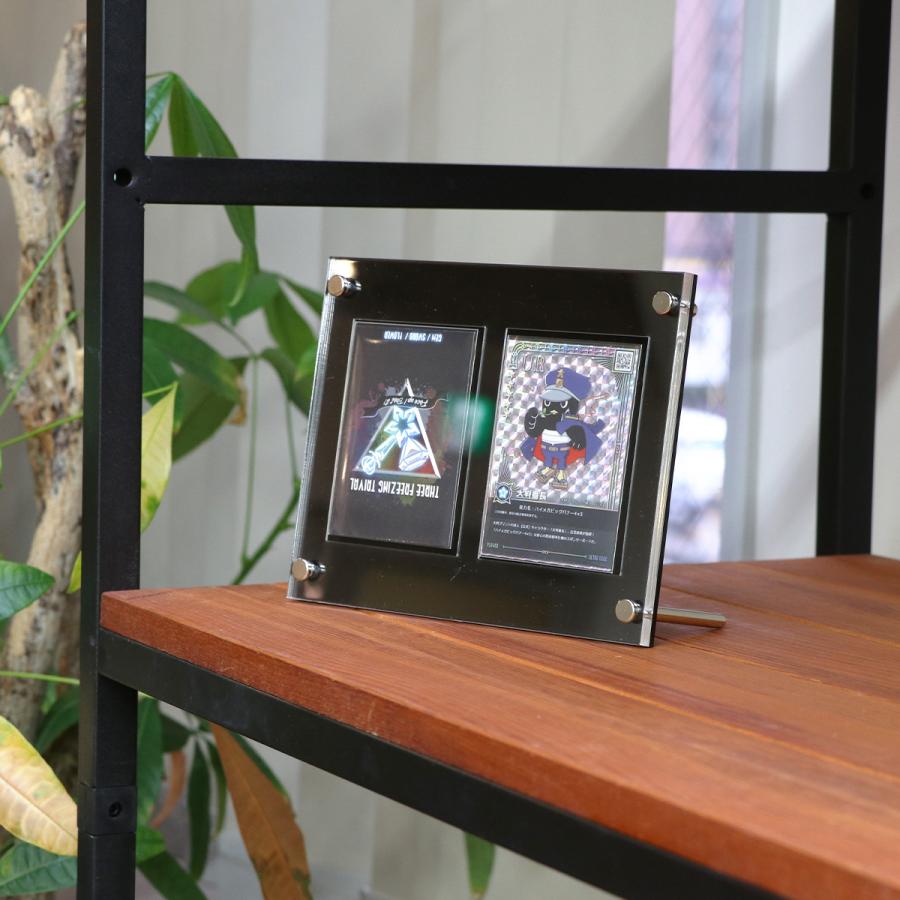 シールドPRO 2連タイプ 選べる2色 トレカ ディスプレイ ケース トレーディングカード スクリューダウン 溝あり 展示 収納 コレクション