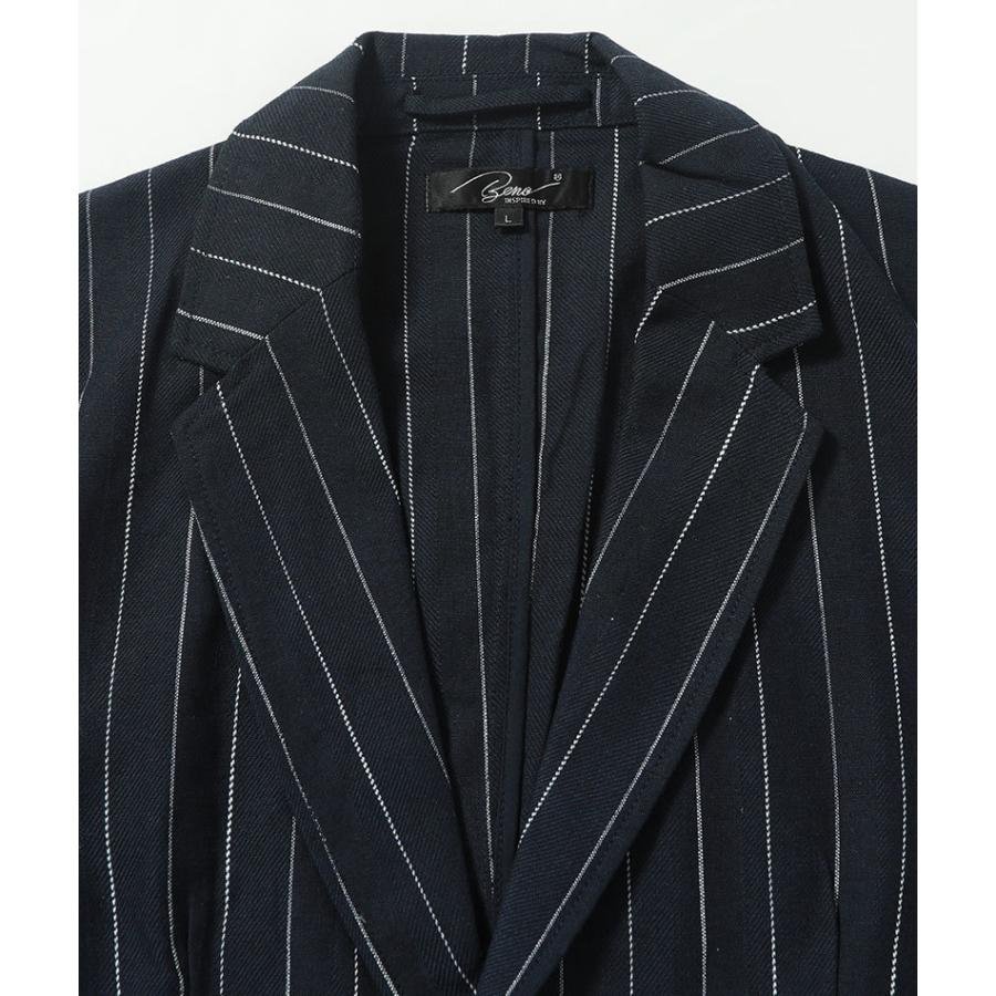 テーラードジャケット メンズ ジャケット ストライプ 綿麻