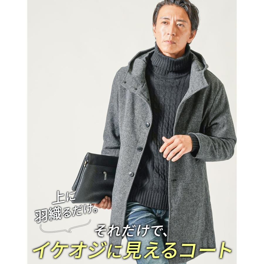 ハーフコート メンズ 50代 カジュアル ロングコート アウター