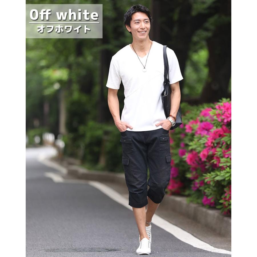 カットソー メンズ 新品同様 半袖 Tシャツ アシンメトリー 夏 40代 おしゃれ 30代 50代 代 大きいサイズ