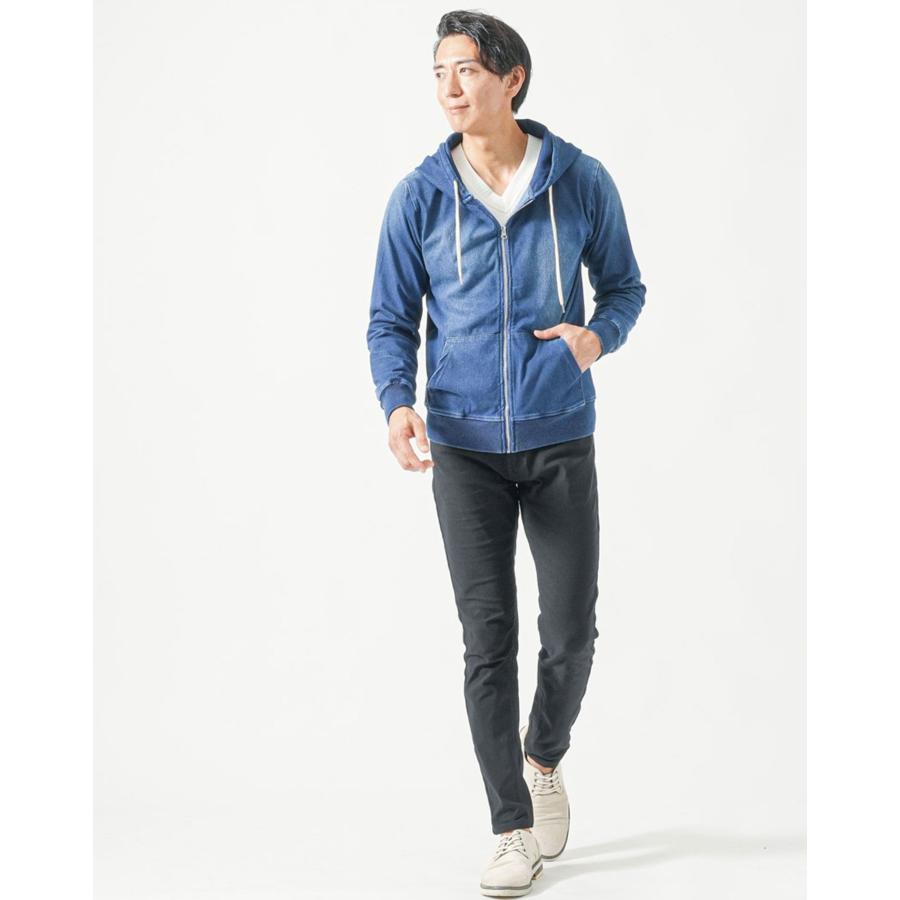 デニムジャケット デニム パーカー メンズ ジャージ 長袖 ジップ
