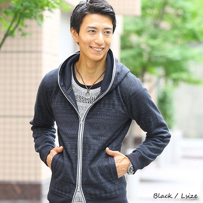 ダブルジップ パーカー メンズ 40代 ジップアップパーカー 春 50代 
