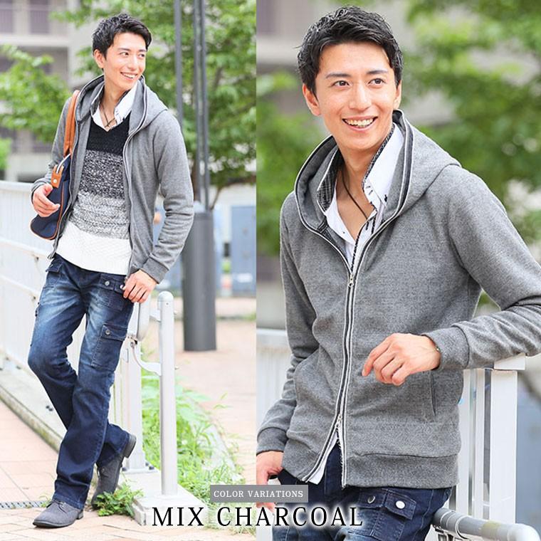 パーカー メンズ ジップパーカー 長袖 ダブルジップ 30代 40代 50代 Menz Style メンズスタイル ジャガード デザイン 07 Menz Style 通販 Yahoo ショッピング