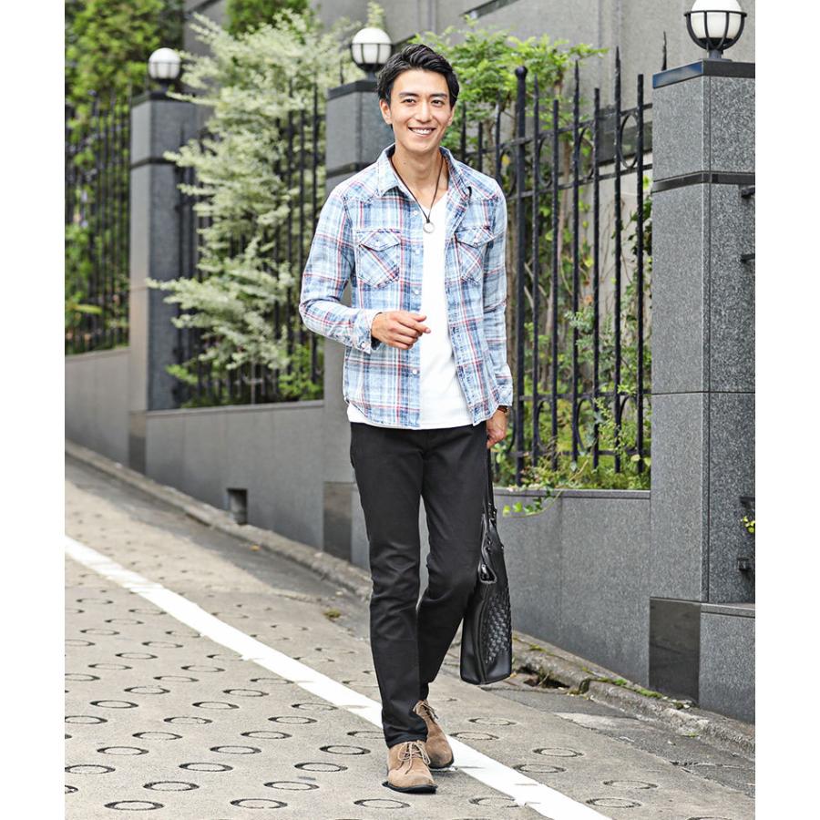 シャツ メンズ 長袖 インディゴ 色落ち加工インディゴチェックシャツ おしゃれ 30代 40代 50代 メンズスタイル Menz Style 07 Menz Style 通販 Yahoo ショッピング