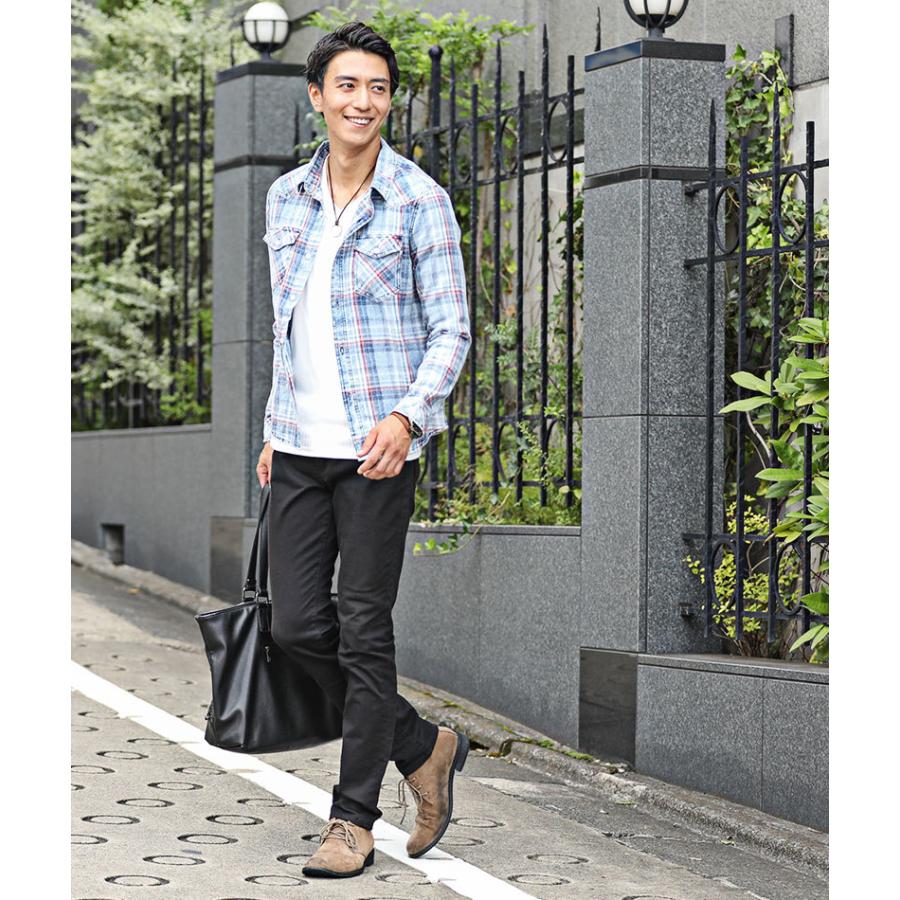 シャツ メンズ 長袖 インディゴ 色落ち加工インディゴチェックシャツ おしゃれ 30代 40代 50代 メンズスタイル Menz Style 07 Menz Style 通販 Yahoo ショッピング