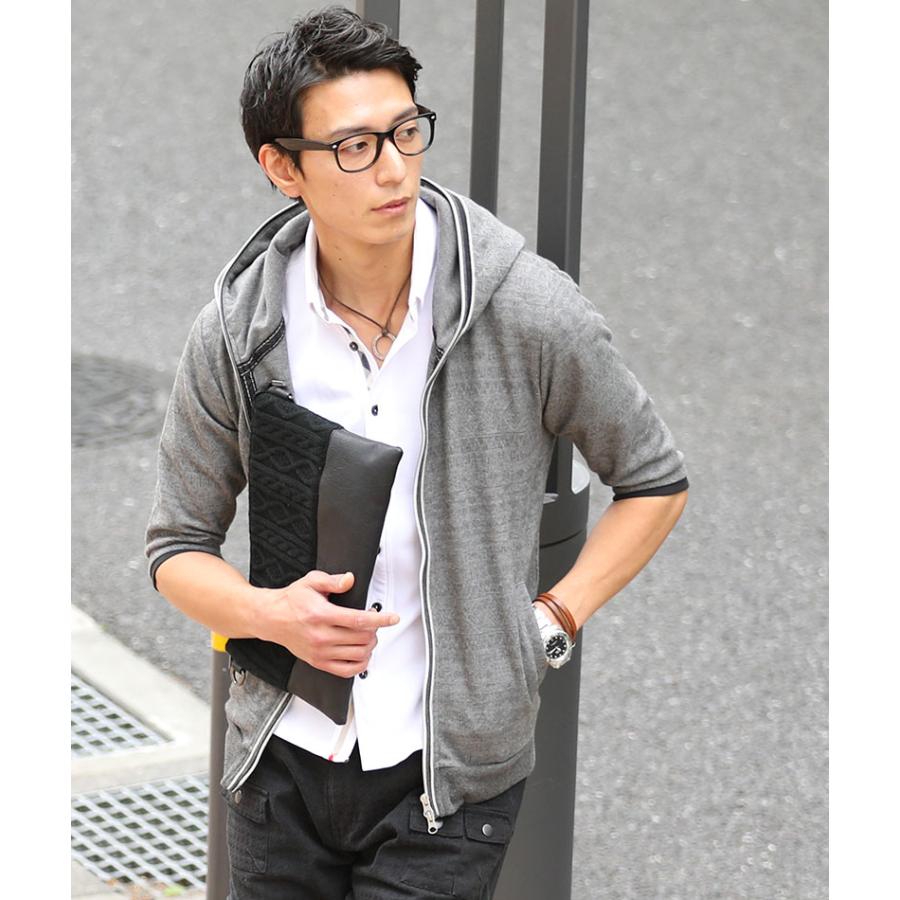 夏用パーカー メンズ サマーパーカー アウター 七分袖パーカー