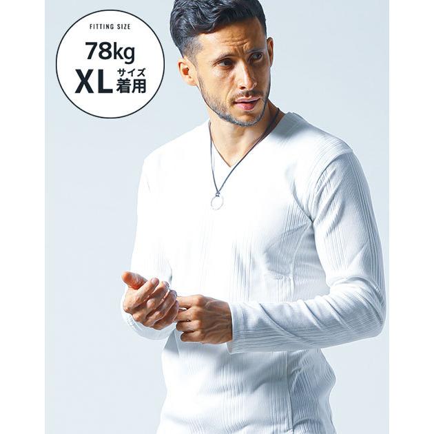 長袖tシャツ メンズ大きいサイズ tシャツ マッチョ 服 vネック