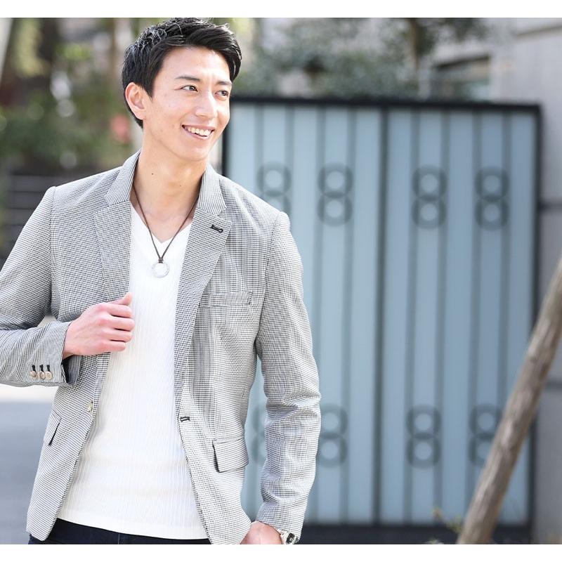 ジャケット メンズ コーデセット カットソー トップス 千鳥格子ジャケット Tシャツ デニムパンツ 3点コーデセット 185 100 3tenset 185 Menz Style 通販 Yahoo ショッピング