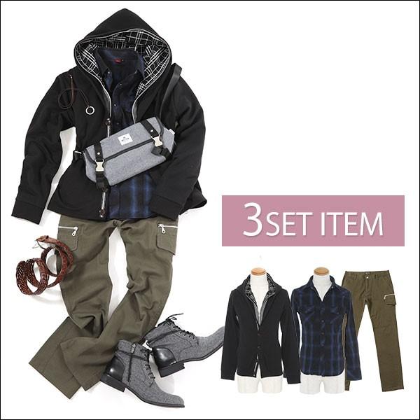 史上最も激安 送料無料 春 メンズ アウターセット パーカー チェックシャツ パンツ 3点コーデセット 9 第1位獲得 Skylanceronline Com