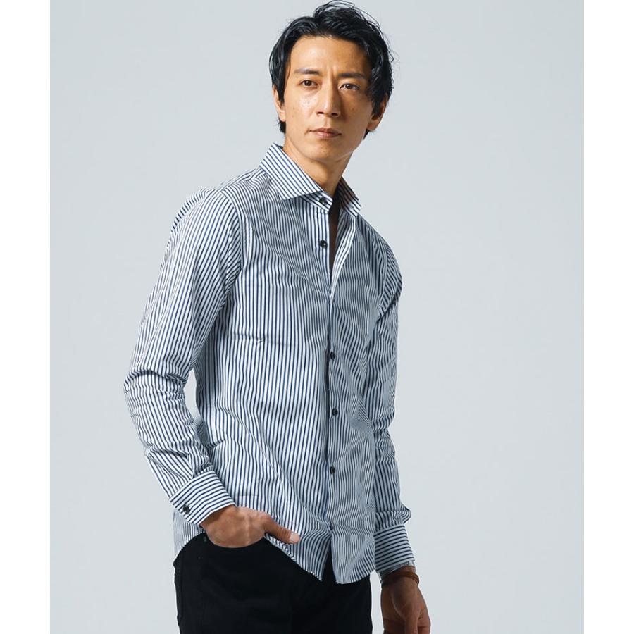 イタリアンカラー シャツ メンズ ホリゾンタルカラー メンズ スタンドカラーシャツ スマートカジュアル 男性 40代 日本製 イタリアンカラー ワイシャツ 50代 春｜menz-style｜28