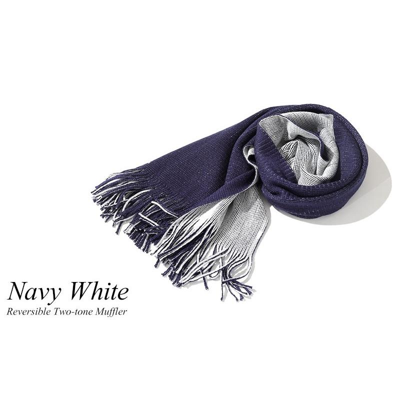 マフラー 日本製 メンズ ストール リバーシブル ビジネス