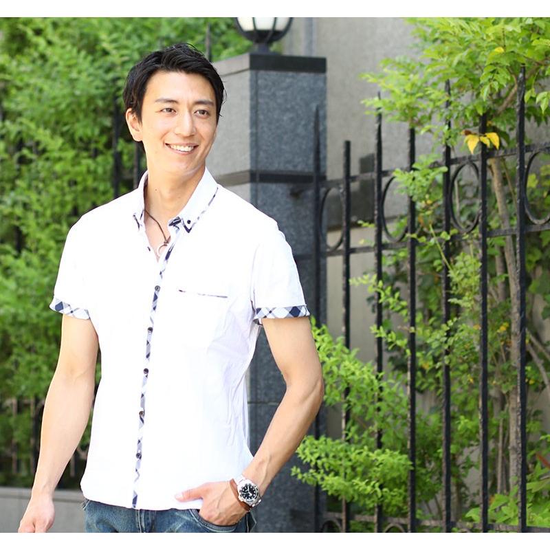 シャツ メンズ 半袖 シャツ 2枚衿 チェック おしゃれ 30代 40代 50代 メンズスタイル Menz Style 11 Gwp3721 Menz Style 通販 Yahoo ショッピング