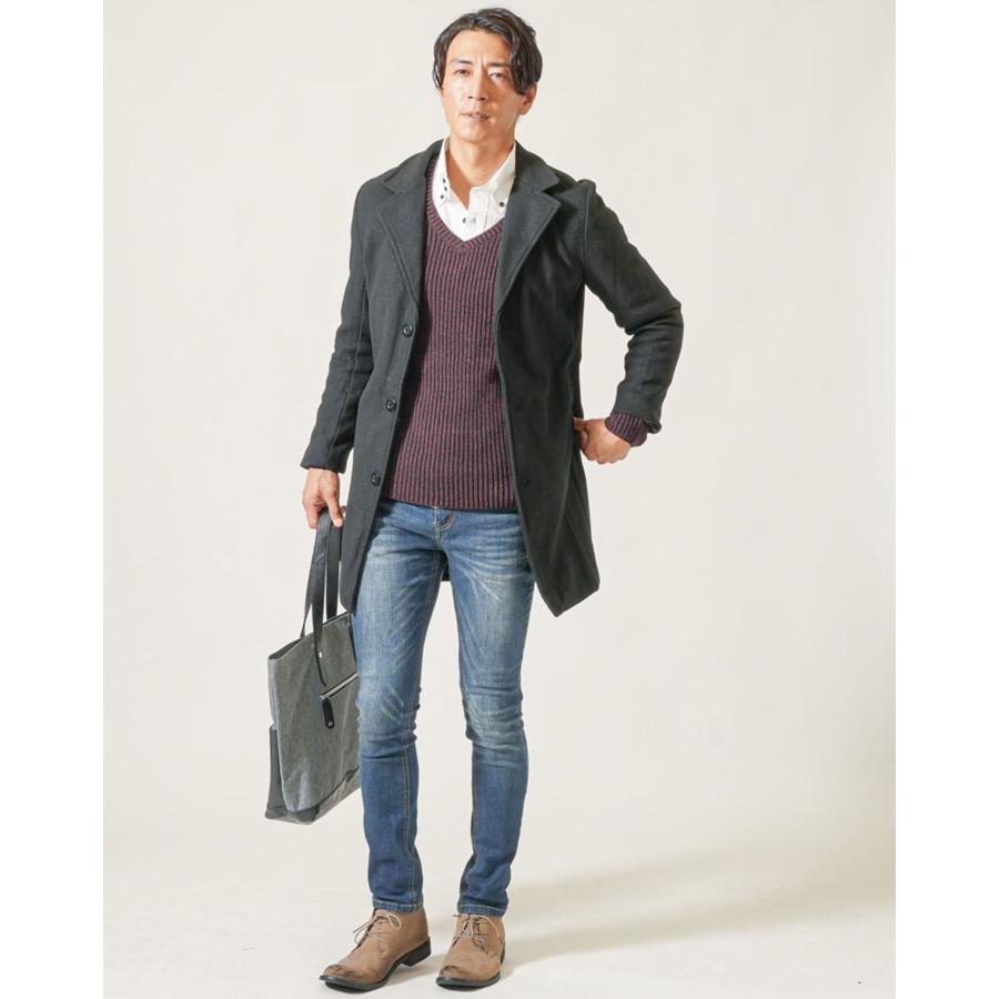 チェスターコート ハーフコート メンズ カジュアル 50代 メルトン