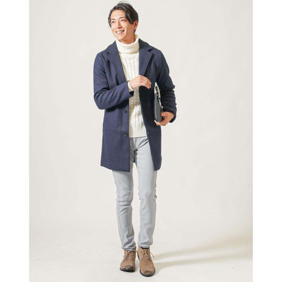 チェスターコート ハーフコート メンズ カジュアル 50代 メルトン