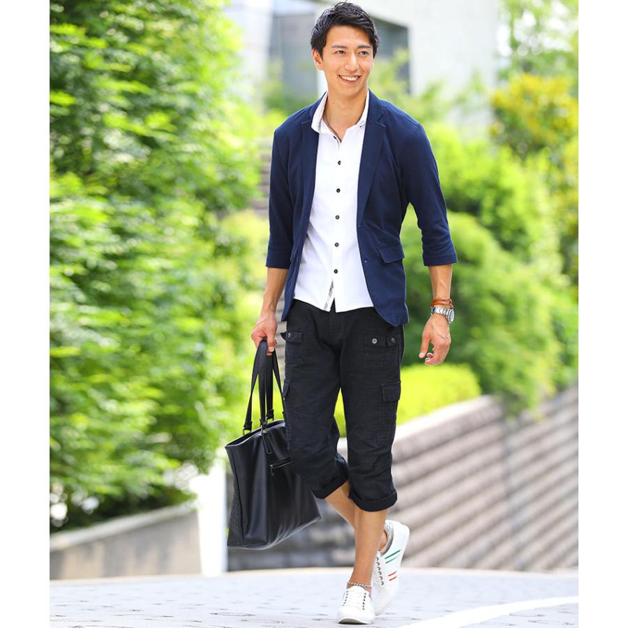 サマージャケット メンズ 夏 50代 七分袖 テーラードジャケット 紺ブレ  