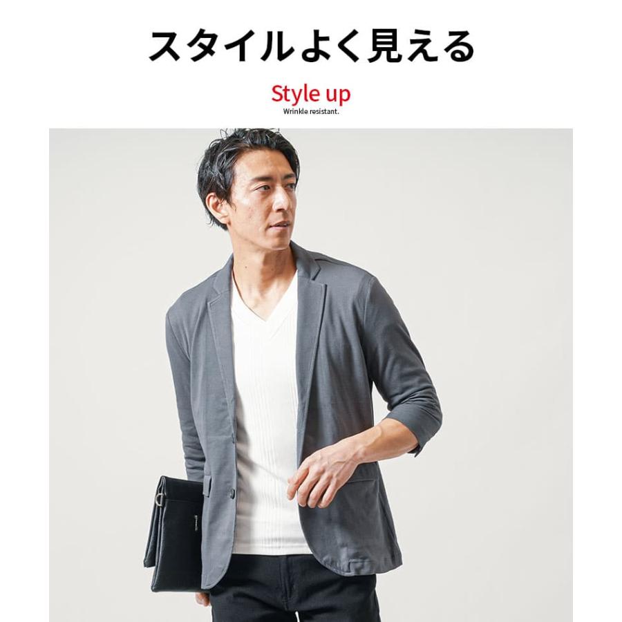 サマージャケット メンズ 夏 50代 七分袖 7分袖 洗える 接触冷感