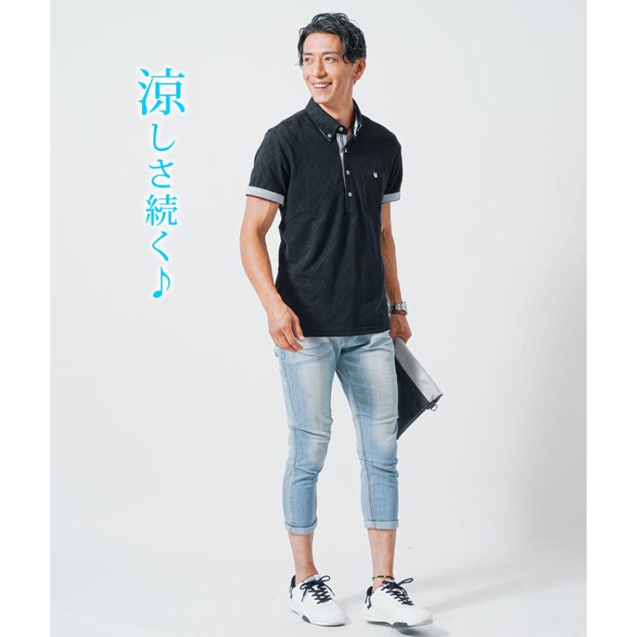 ポロシャツ 半袖 七分袖 メンズ 7分袖 イケオジ ポケット サマー