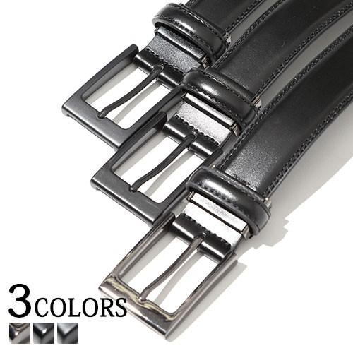 ブラックスクエアバックル牛革ベルト Biz : MENZ-STYLE メンズスタイル