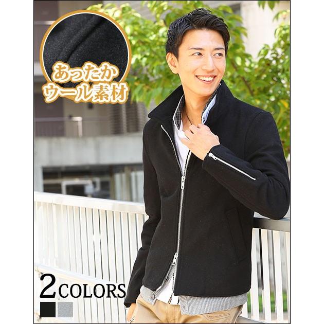 VU メルトンジャケット ジャケット アウター スタンドカラー メルトン ジップアップ スタンド