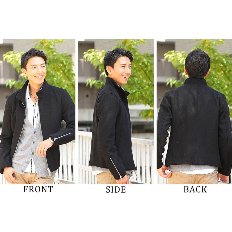 ジャケット アウター スタンドカラー メルトン ジップアップ