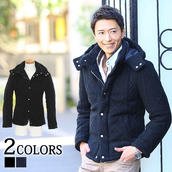 新規購入 アウター メンズ 中綿 中綿ジャケット ニット ジャケット ケーブル編み 代 30代 40代 50代 メンズスタイル 好評 Studiostodulky Cz