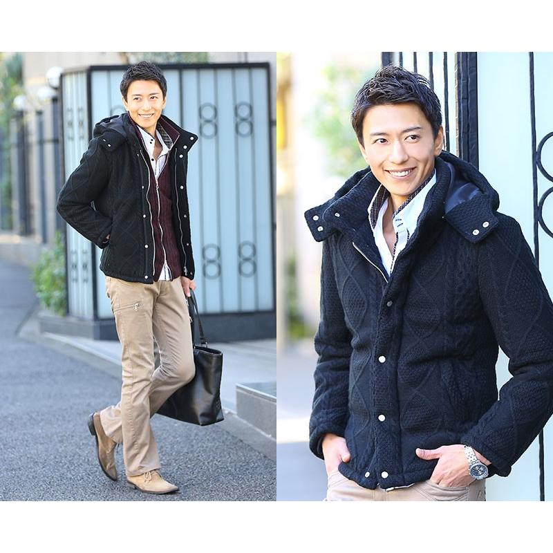 送料無料 アウター メンズ 中綿 中綿ジャケット ニット ジャケット ケーブル編み おしゃれ 代 30代 40代 50代 メンズスタイル 121 Menz Style 通販 Yahoo ショッピング