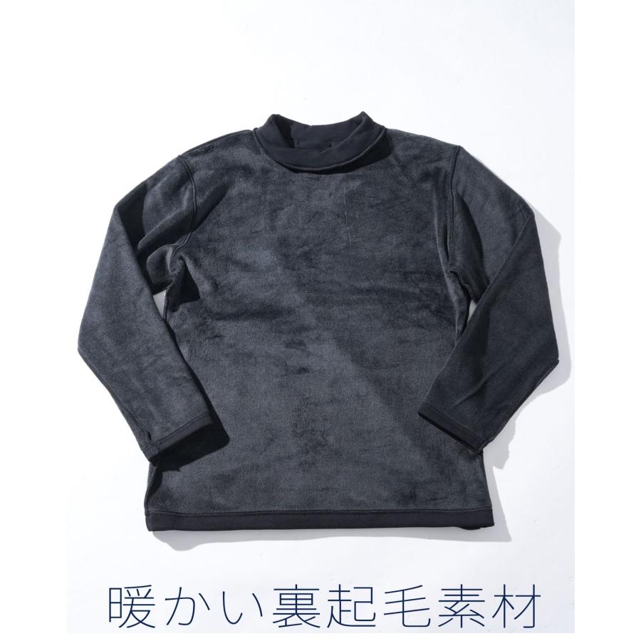 ハイネック tシャツ メンズ 長袖 裏起毛tシャツ カットソー 厚手 厚め