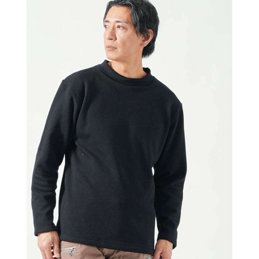 ハイネック tシャツ メンズ 長袖 裏起毛tシャツ カットソー 厚手 厚め