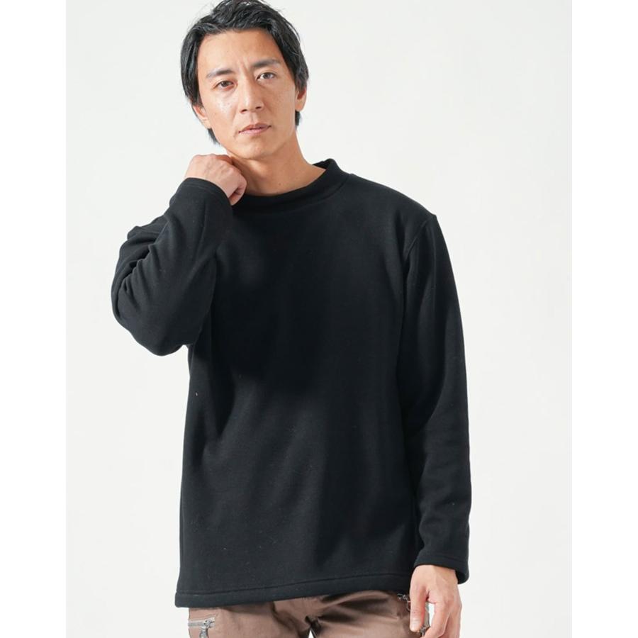 ハイネック tシャツ メンズ 長袖 裏起毛tシャツ カットソー 厚手 厚め