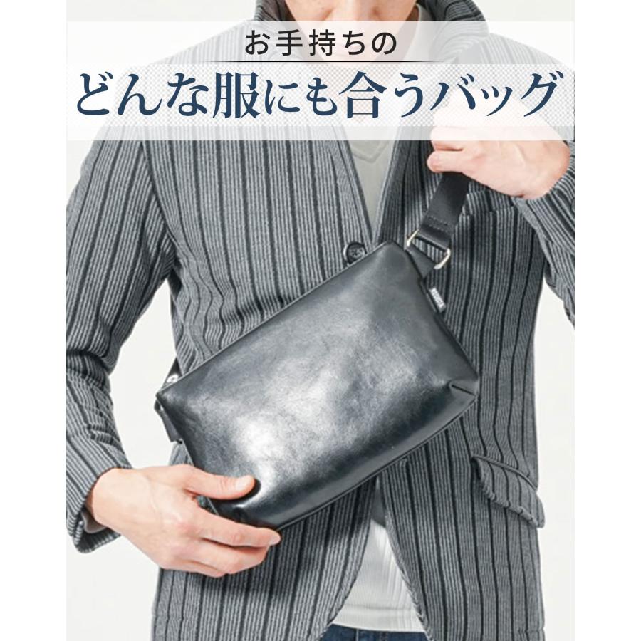 T.I！ マーシー / ブラック レザー / ショルダーバッグ / 肩掛け ショルダーバッグ メンズ 小さい レザー 本革バッグ 肩掛けバッグ