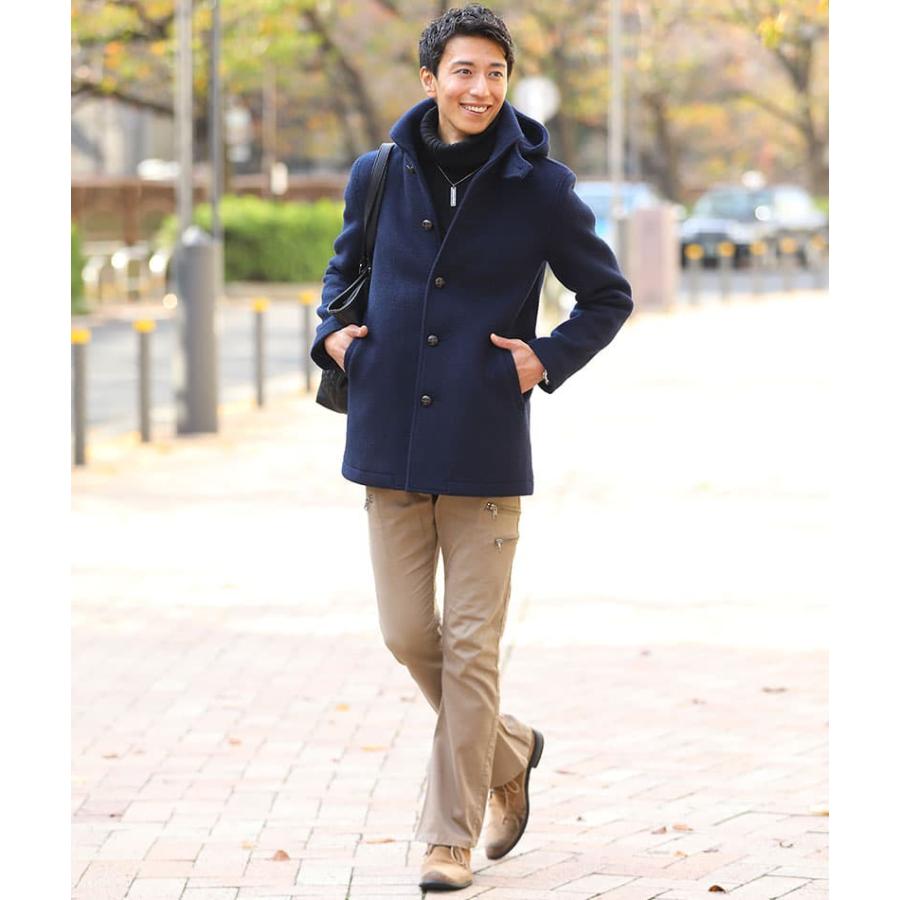 ハーフコート ウール メンズ 50代 フードコート 40代 冬 ハーフ コート