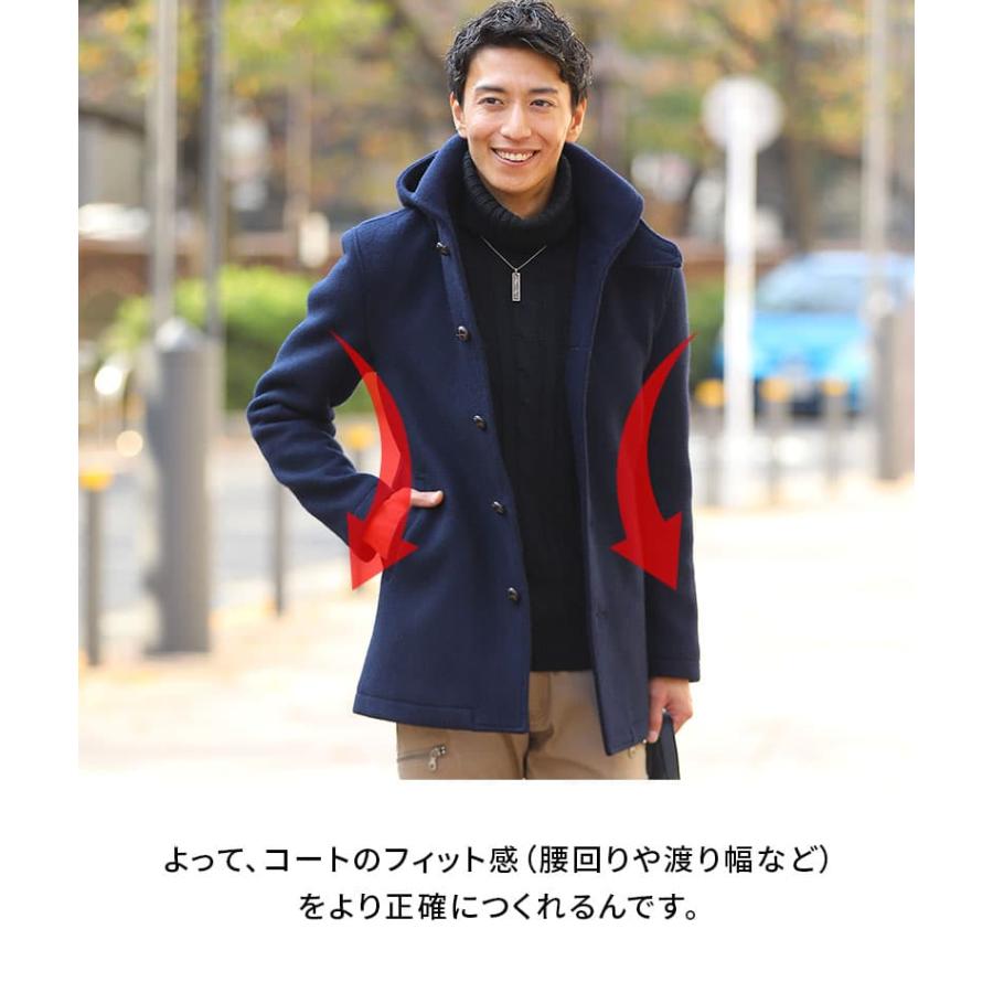ハーフコート ウール メンズ 50代 フードコート 40代 冬 ハーフ コート