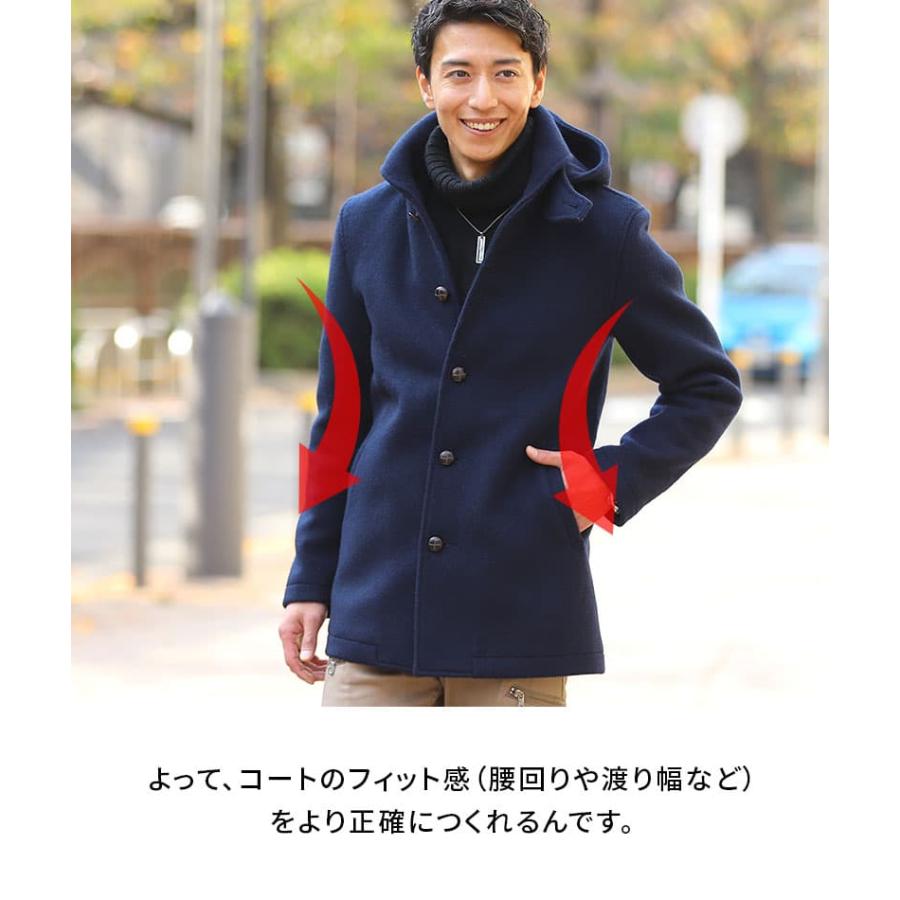ハーフコート ウール メンズ 50代 フードコート 40代 冬 ハーフ コート