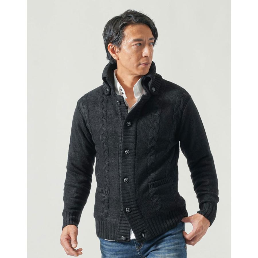 ジャケットニット ちょいワル メンズ ニット ニットジャケット 秋冬 