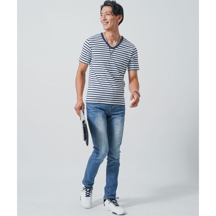ちょい悪vネック イケオジ tシャツ メンズ スリムフィット わるt
