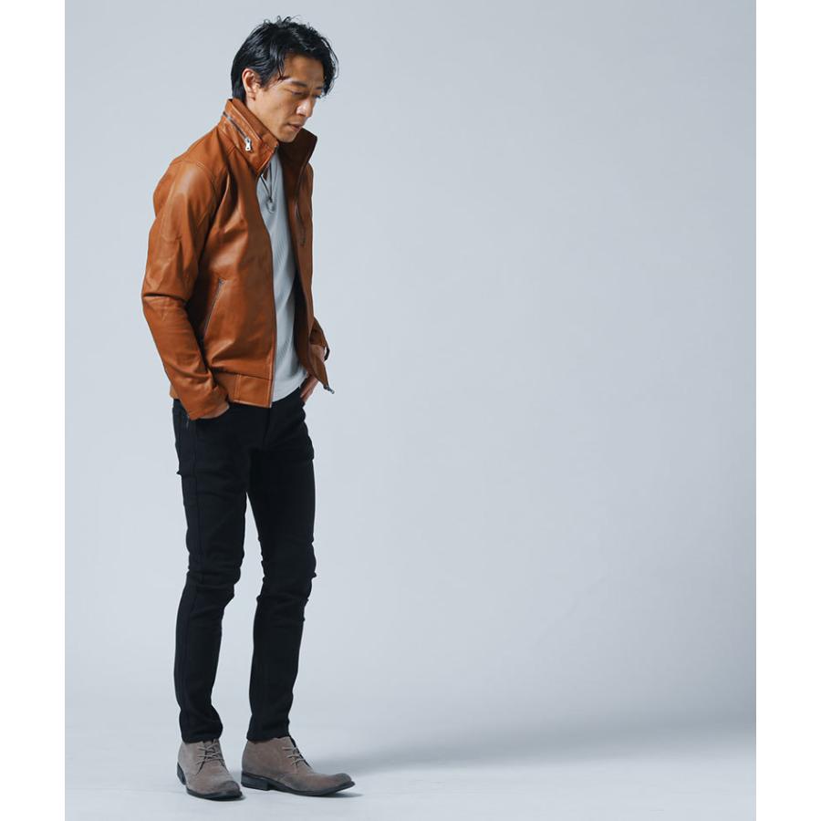 ライダースジャケット メンズ 革ジャン アウター ストレッチ Puレザー 合成皮革 スタンドカラー 長袖 春 秋 冬 服 30代 40代 50代 Menz Style メンズスタイル 163 Menz Style 通販 Yahoo ショッピング